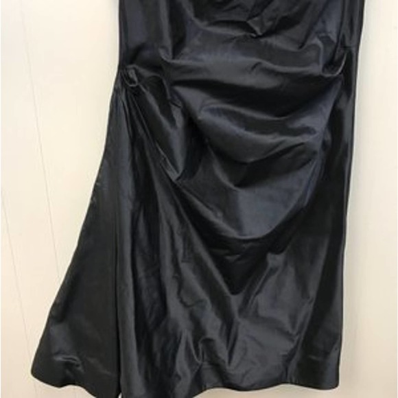 Rickie Freeman for Teri Jon One Shoulder Navy Evening Cocktail Gown 14 - Picture 4 of 8